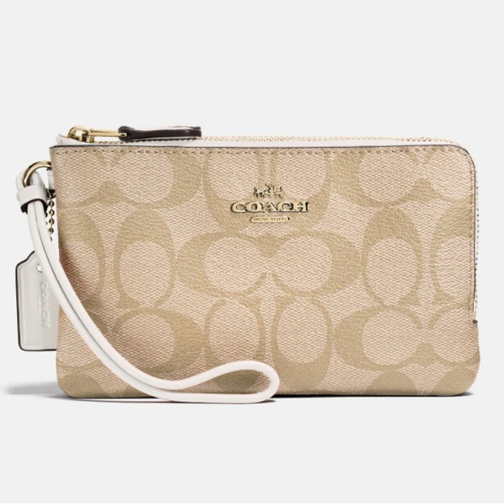 Coach double corner zip wristlet
